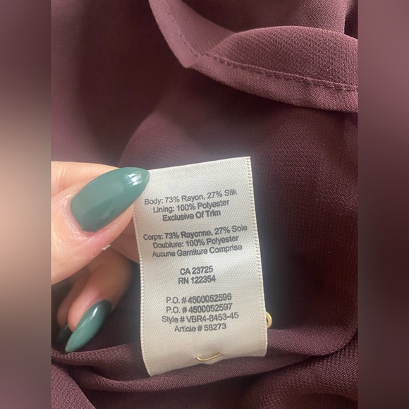 Aritzia Wilfred Trompette Dress, NWOT, Burgundy, Size Small - Picture 6 of 6